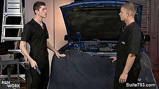 Gay mechanics fucking in the garage