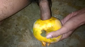 indian fellow ravaging papaya