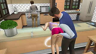 Sims 4, Stepdad fuck his stepdaughter in kitchen next to