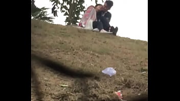 Indian lover smooching in park part 1