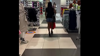 Shopping in pantyhose