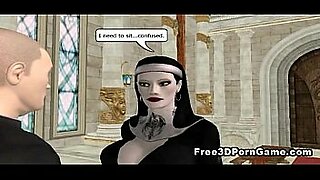 Sexy 3D cartoon nun sucks cock and gets fucked hard