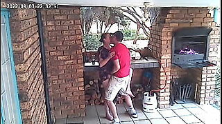 Spy camera : duo caught fucking on the porch of