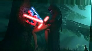 Star Wars-themed erotic video featuring futanari performers in action.
