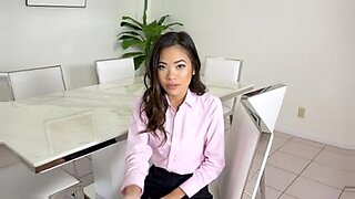 Asian beauty confesses naughty secrets before passionate sex session.