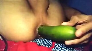Playing with a cucumber in my ass
