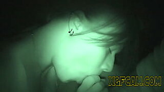 Horny girlfriend blowjob in night vision