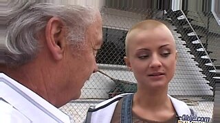 Young girl pleases her older boss with a skillful blowjob.