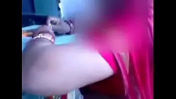 Indian aunty cleavage showcase at the shop