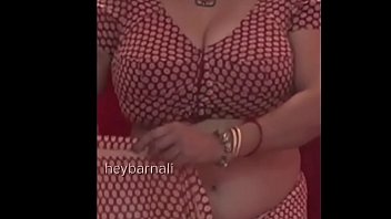 Big boobs aunty dressed in saree
