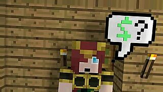 Young girl explores Minecraft world, gets naughty.