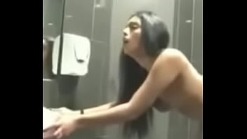 Indian gf poked doggystyle in public restroom