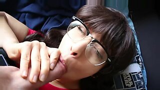 Amateur brunette gives a passionate blowjob in POV style.