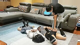 Wild group sex in stockings, featuring BDSM and bondage. Asian beauties join in.