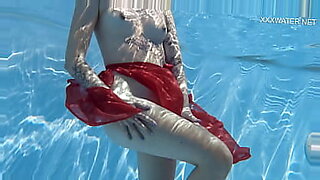 Aina asif swimming pool red dress video