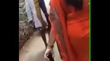 Cumshot on ambling Desi bhabhis donk in public