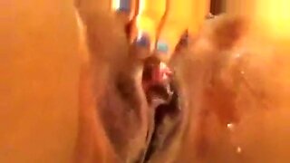 Asian amateur fingers wet pussy and squirts.
