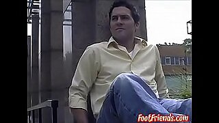 Gay man Doug is playing with his feet in public for your eyes