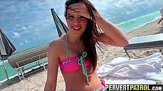 Brunette beach teen picked up and given the cock Natalie Heart.1