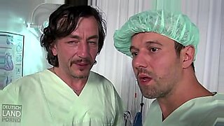 Sexy nurse gets examined by horny German doctor.