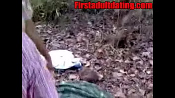Indian first-timer desi sex in public woods
